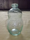 Vintage  Antique Hand Blown Bluish Green Bubble Bottle Jar Odd Shape