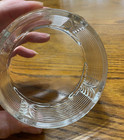 Vintage 1950s Vanity Footed Art Deco Ribbed Glass Powder Jar  Trinket Jar