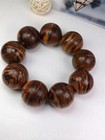 30mm 9 Genuine Wild Indonesia Agarwood Bracelet Malas Meditation Prayer Beads