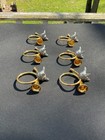 Vagabond House Golden Hunt Horn Fox Napkin Ring Set Of 6