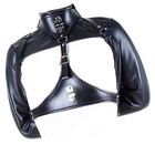 Black Leather Bdsm Bra   Arm Restraints Set  7-piece Couples Training Kit