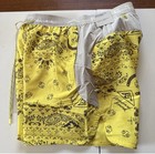 Nike Trail Dri-fit Men   s Trail Running Shorts Yellow gray Paisley L 6in