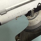 Vintage 1950s Olivetti Lettera 22 Portable Blue Typewriter  W case   Paper