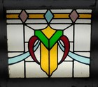 Pretty Abstract Old English Leaded Stained Glass Window 21 x 18 1 2 