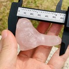 1pc Natural Pink Quartz Bird Carved Quartz Crystal Stone Skull Reiki Healing