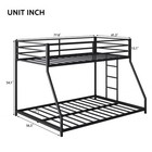 Sturdy Iron Loft Bunk Beds Frame Twin Over Full Sizes W Guardrail Ladder Slats