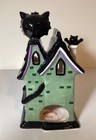 Blue Sky Clayworks Black Cat Adoption Halloween Candle House Heather Goldminc