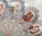 Vintage Inspired Paper Fan Greeting Card Dog And Cat Pets Thinking Of You