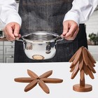 Wooden Trivets For Hot Dishes-tree Shape Trivet Set With 4 Foldable Coasters Pan