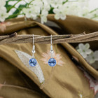 March Aquamarine Drop Earrings  Blue Crystal Birthstone Dangles  Gold Or Silver