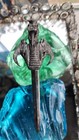 Vintage 1992 Dragon Dagger Letter Opener Fantasy Gothic Pewter Red Jeweled Eyes