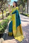 Designer Sari Bollywood Bridal Silk Saree Blouse South Indian Ethnic Ready Made