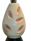 Vintage Retro Atomic Mcm Pink Pottery Ceramic Lamp Metal Base Mid Century Modern