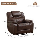 Ebello Genuine Leather Recliner Chair  Manual Single Reclining Sofa For Adults