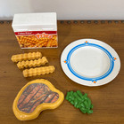 1987 Fisher Price Fun With Food Steak Dinner  With French Fries  Beans  Plate