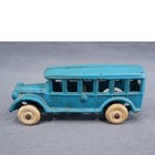Vintage 1930 s Arcade 312 Cast Iron Blue Touring Bus 6 Windows 4-3 4 
