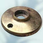 Antique Heavy Cast Brass Art Deco Door Knob Collar Round Plate Restored 2    B