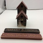 Rustic Hand Painted Winter christmas holiday Decorative Birdhouse And Plaques
