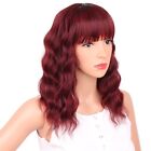 Short Bob Wig With Bangs For Women Wigs Synthetic  - Wine Red
