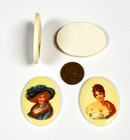 4 Vintage Victorian Ladies  old Fashioned Portraits  40x30mm  Acrylic Cameos 133