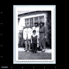 Old Vintage Photo Man Women Boy Outside House Snapshot Photograph Pic