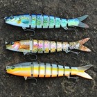 Fishing Lures 8-segments Fish Bass Minnow Swimbait Tackle Hook Lure Crank Bait