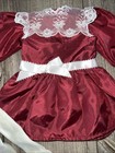 Vintage 1989 American Girl Doll Samantha s Cranberry Christmas Dress   Tights Pc