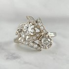 Art Deco Style Labcreated Diamond Unique Victorian Engagement Ring 14k Gold Over