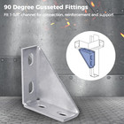 90 Degree Gusseted Fittings  Carbon Steel Q235 4 Hole Right Angle Connector Brac