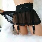 Garter Black Women Stocking Suspenders Garter Belt Lace Mesh Skirt 