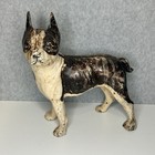 Antique Vintage Hubley Boston Bull Dog Terrier Cast Iron Door Stop Figure