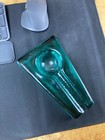Heavy Green Glass Single Cigar Ashtray