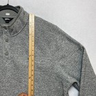 Eddie Bauer Sweatshirt Mens 2xl Gray Snap Neck Henley Fleece Pullover Heather