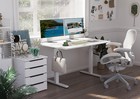Claiks 48x24  White Glass Electric Standing Desk Adjustable Height Computer
