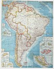     1960-2 February Original Map South America National Geographic One-sided - A1