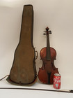 Antique Eduard Reichert 4 4 Violin Dresden Flame Back  Bow   Bottom Opening Case