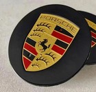 4 Porsche Oem Center Hub Caps Concave 76mm Gloss Black 911 Macan Cayenne 