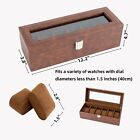 6 Slots Watch Box Organizer watch Holder Stand Display Storage Case For Men