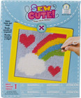 61904 Rainbow Learn To Sew Needlepoint Kit  6-inch By 6-inch  Yellow Frame