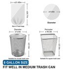 T foring 8 Gallon Trash Bags Drawstring 1 2 Mil - 100 Count White Medium Garb   