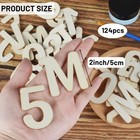 124 Pcs 2 Inch Wooden Alphabet Letters And Numbers For Diy Crafts Home Decor