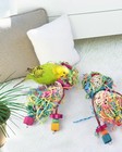 Bissap 2pcs Bird Parrot Foraging Shredder Hanging Toys Sola Balls Sepak Takraw
