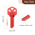5pcs Key Blanks Kw1 Aluminum Key Blanks Lightweight Uncut For House Door  Red