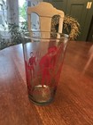 Vintage The Devil Made Me Do It Small Red Devil Pitchfork Drinking Glass Tumbler