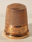 14k Solid Gold Thimble Antique Engraved 1900 s Textured Beautiful Size 8