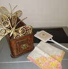 Vintage Butterfly Vanity Lot vintage Sewing Machine Drawer  Gold Butterfly Set