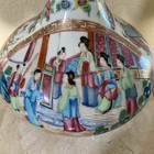 Chinese Cantonese Famille Rose Porcelain Bottle Vase  qing Dynasty 19thc As Is