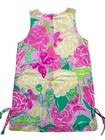 Lilly Pulitzer Vintage Girls Floral Butterfly Print Lined Shift Dress Sz 4 Pink