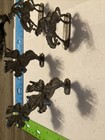 Lot X 6 Vintage Cast Lead Metal Military Toy Soldiers Army Horse Indians Figures