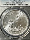 2018 Silver Krugerrand Pcgs Ms70     First Week Strike     1 Oz  999